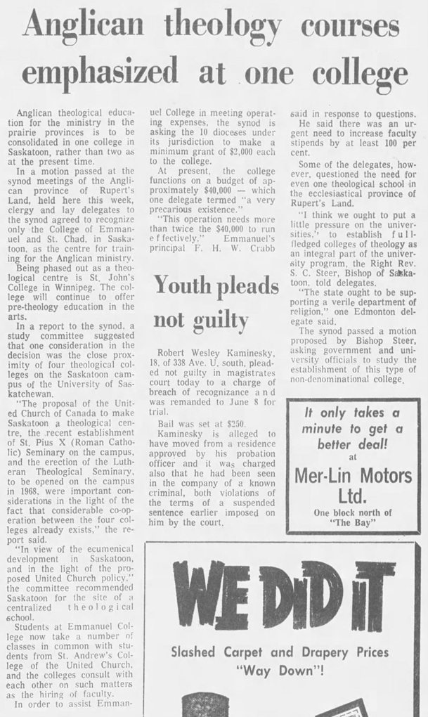 1966 Star Phoenix Lutheran Theological Seminary University 114 Seminary construction 3 one college May 25 p4