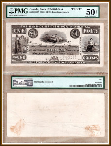 CanadaBill1850BankOfBritishNorthAmerica4Dollar