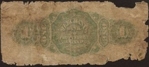 CanadaBill1877MerchantBank1DollarBack