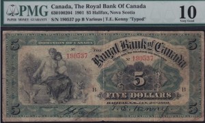 CanadaBill1901RoyalBankOfCanada5Dollar