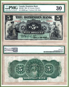 CanadaBill1905CanadaDominionBank5Dollar