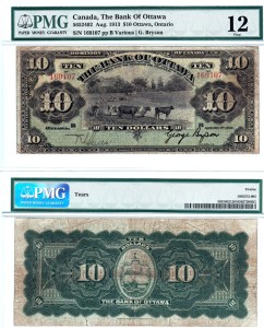 CanadaBill1913BankOfOttawa10Dollar