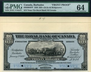 CanadaBill1920RoyalBankOfCanadaBarbados20Dollar
