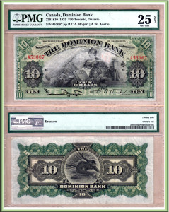 CanadaBill1925DominionBank10Dollar