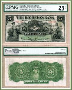CanadaBill1925DominionBank5Dollar