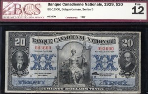 CanadaBill1929BanqueCanadienneNationale20Dollar