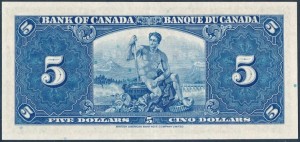 CanadaBill1937King5DollarBack